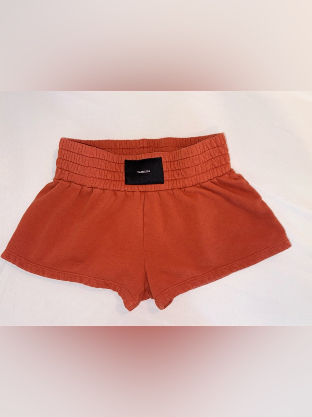 TALENTLESS Boxer Women's Brown/Orange Elastic-Waist Shorts size Medium